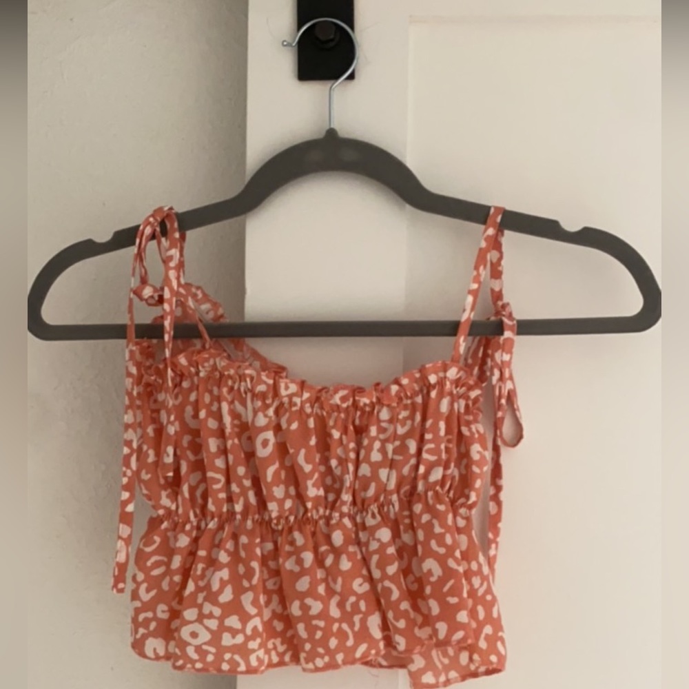 Pink cheetah cropped top